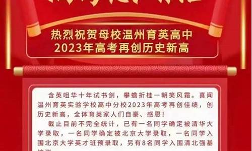 瓯海高考成绩,温州瓯海高考2021喜报